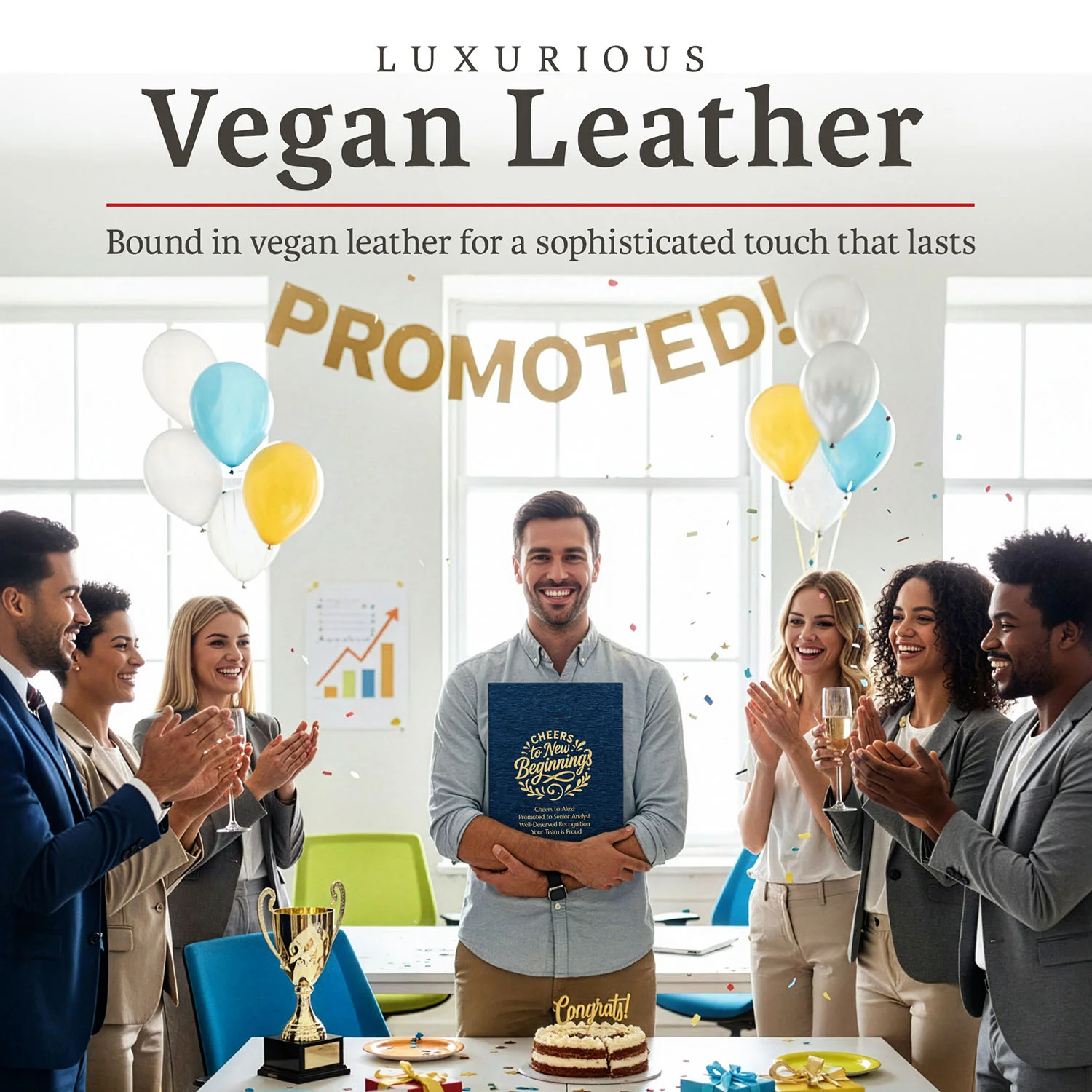 Personalized Multipurpose Guest Book - Cheers to New Beginnings (BLUE)